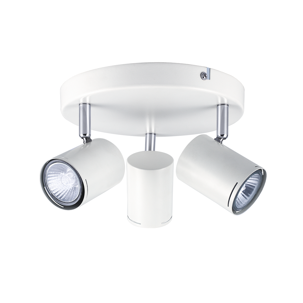 PLAFON 3 LUCES 3XGU10 BASE 20.5CM BLANCO U1023